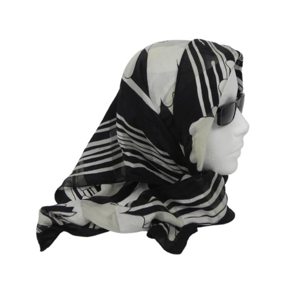 100% Silk Sheer Scarf Vintage - Picture 4 of 7